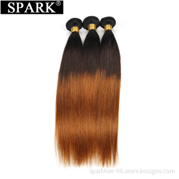 SPARK 10A Ombre Human Hair Bundles 1b/30 Brazilian Ombre Straight Hair3-color hair extension Weave Hair Human Bundles